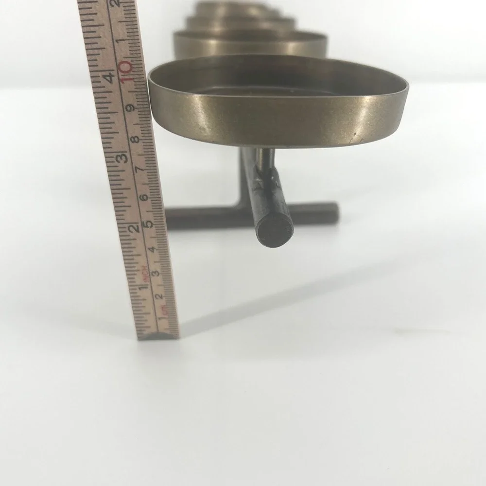 Candle Holder Metal 5-Cup Taper Pillar Centerpiece Bronze Gold Made in India 23